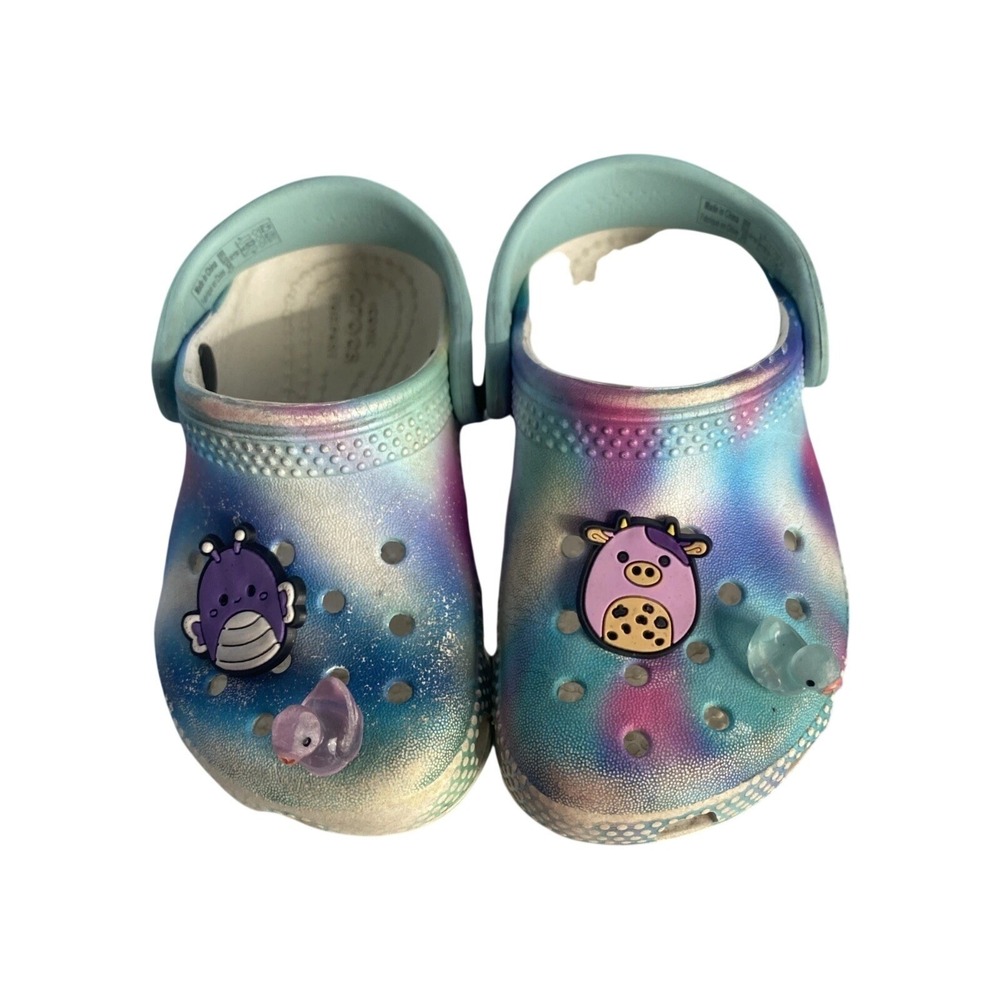 Crocs Classic Clog Pink Marbled Tie-Dye Unisex Girls Boys Kids Size 6